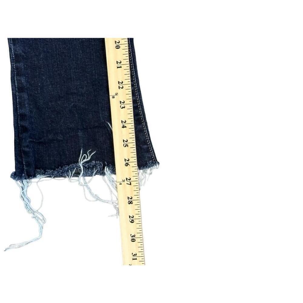 Fidelity Denim Women’s Juniper Cropped Flare Raw Hem Seahorse Dark Wash Sz 24‌‌‌ - Picture 5 of 14